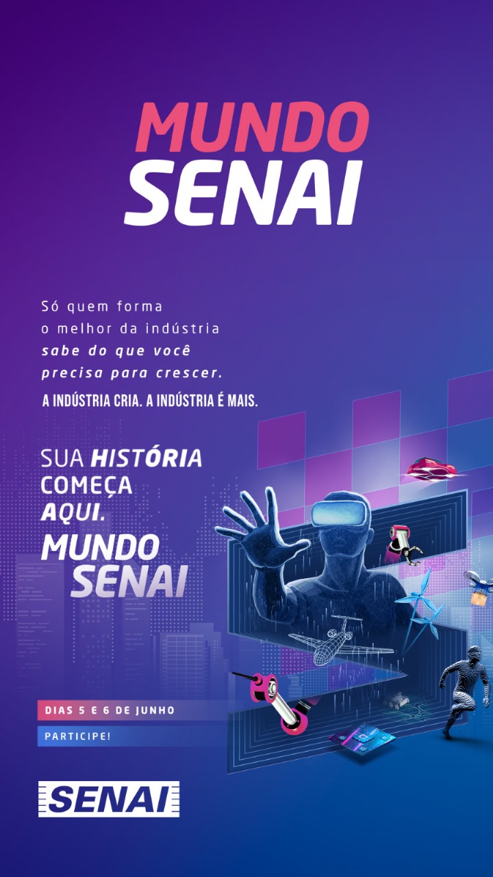Tecnologia e futuro profissional: Mundo Senai acontece dias 5 e 6 de junho