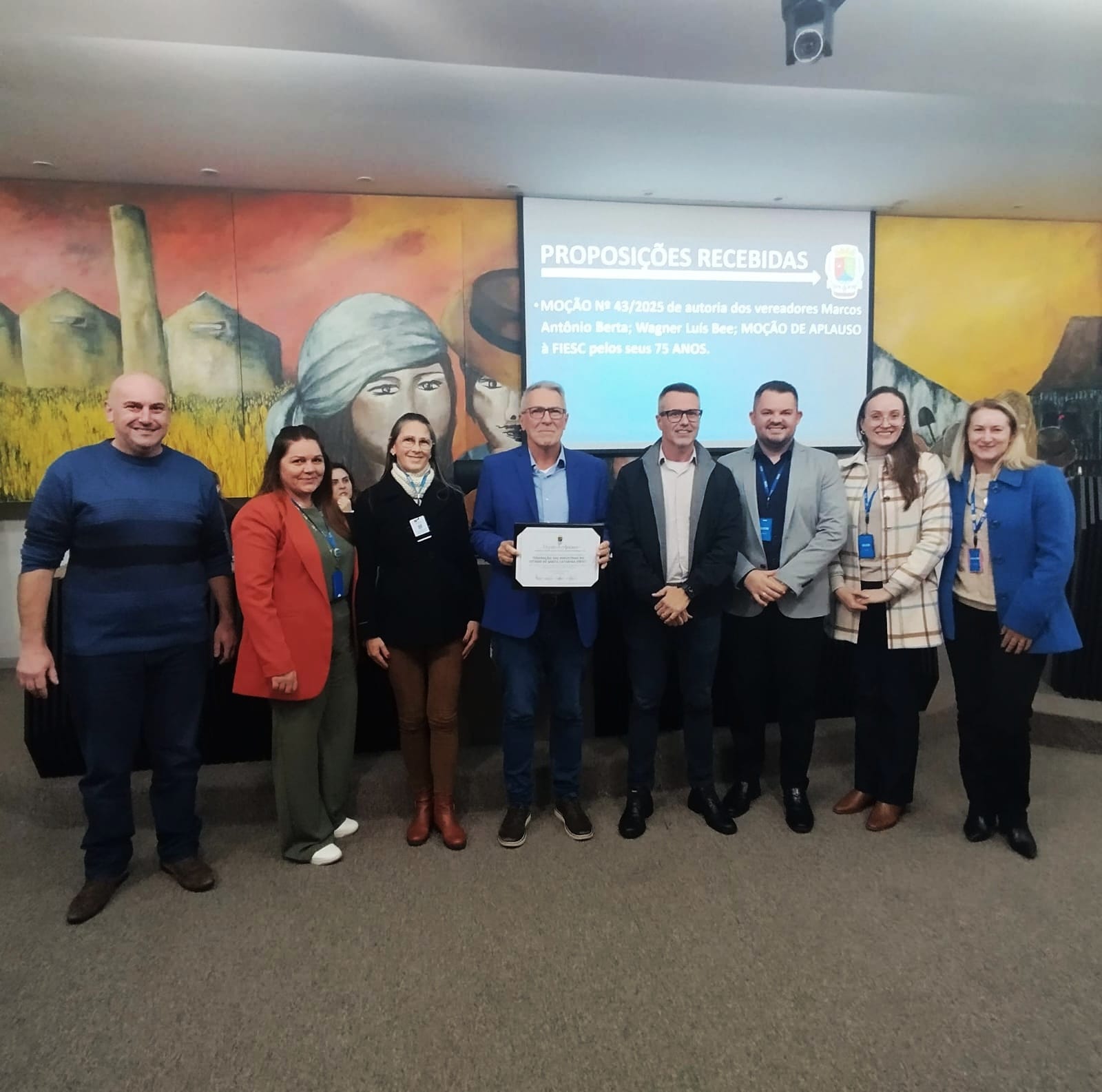 FIESC é homenageada pela Câmara de Vereadores de Concórdia