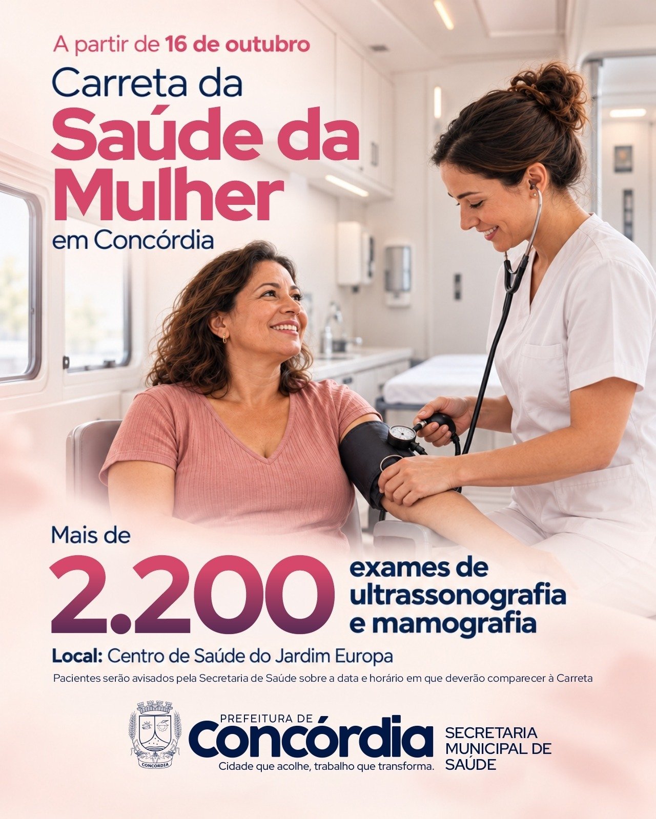 Concórdia receberá Carreta da Saúde da Mulher em outubro